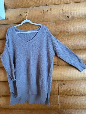 Free People C.O.Z.Y Pointelle Pullover
- Dusty Lavender/grey in XS/S